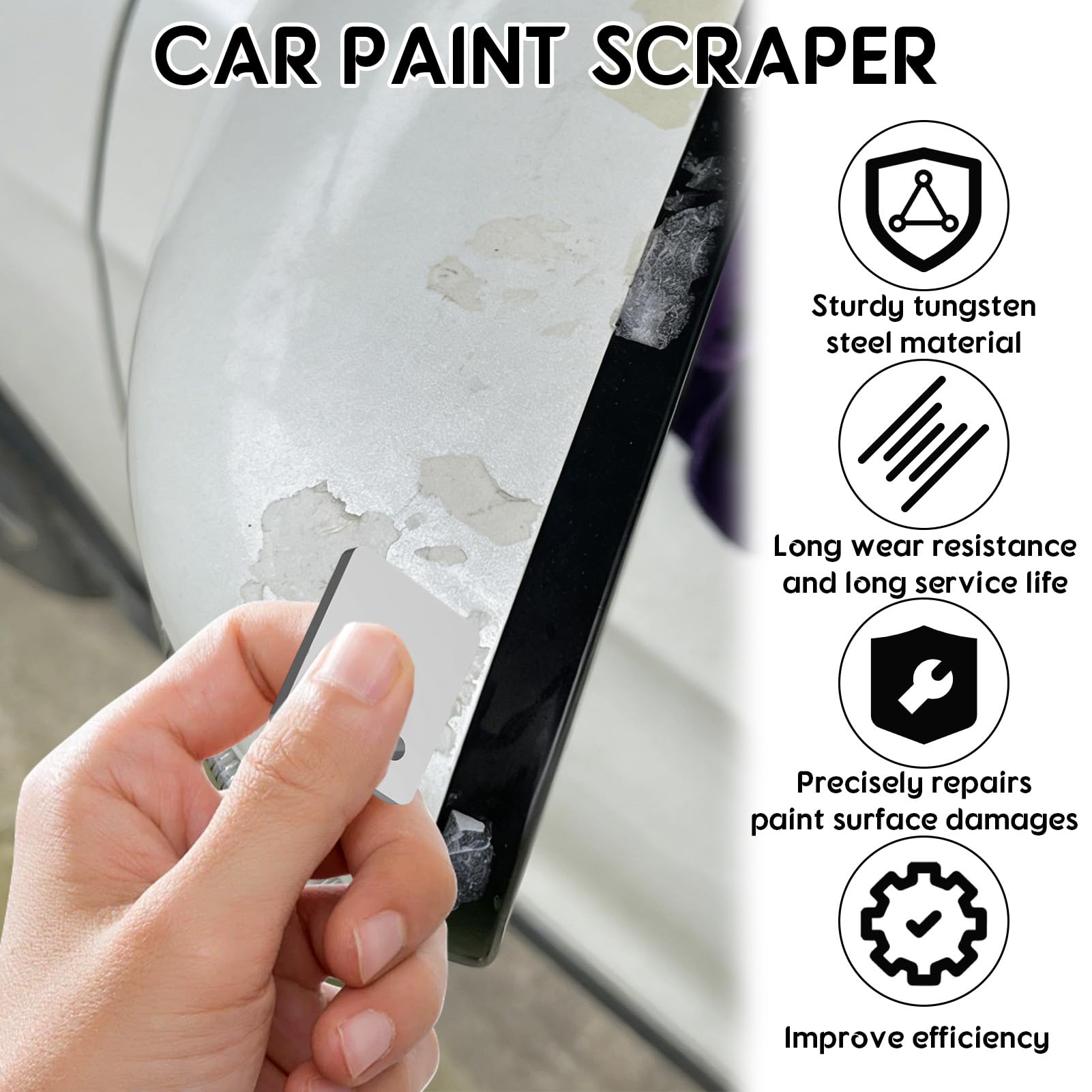 Raspador de pintura para automóviles, Herramienta Raspador de Pintura para Coche, Accesorio Eliminador De Arañazos Para Turismos, Camiones, Furgonetas Y Scooters - 3