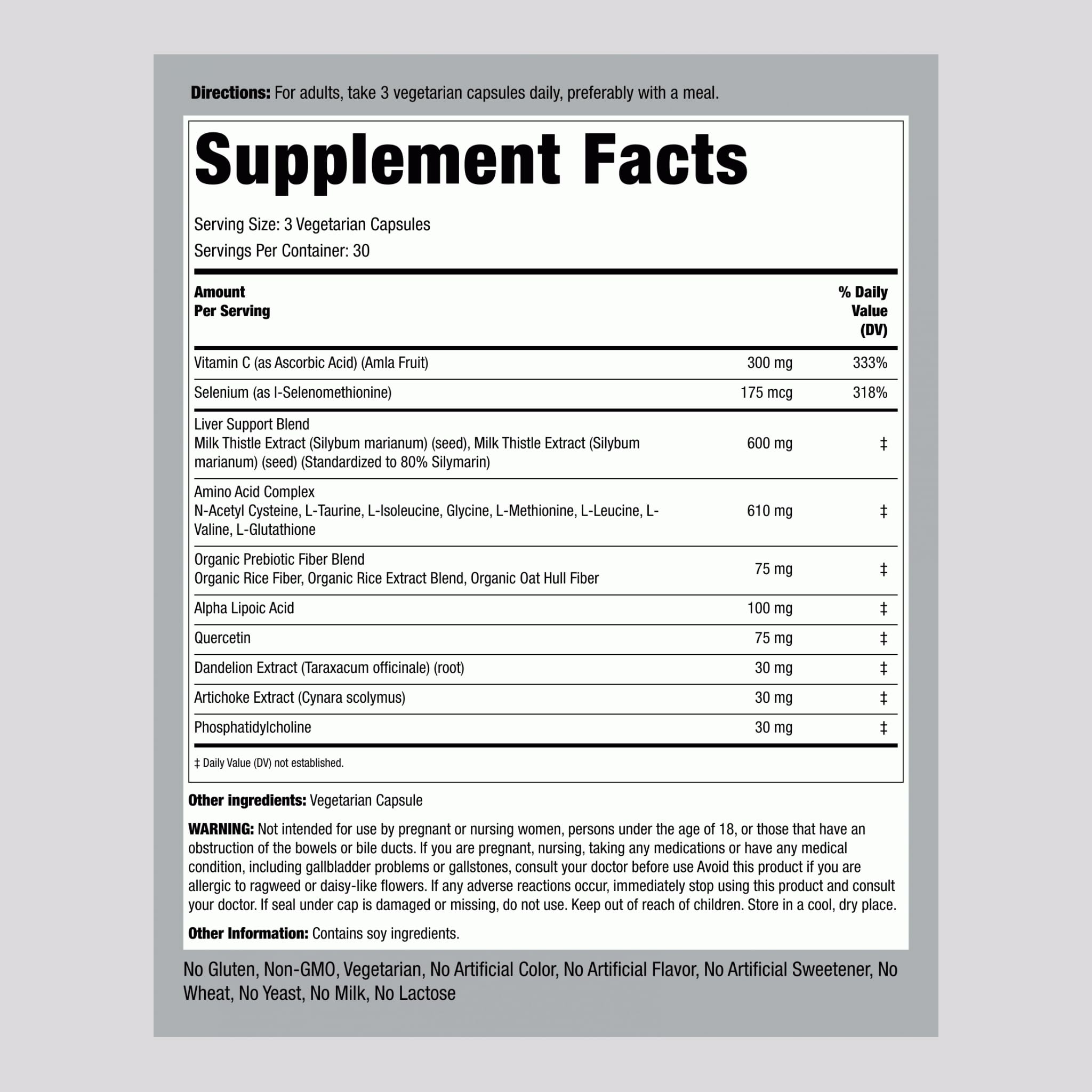 Piping Rock Liver Support | 90 Vegetarian Capsules | Herbal Detox Formula — Amazon image 2