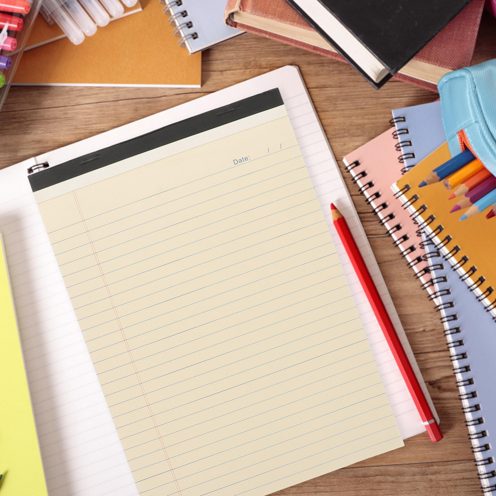 NUOBESTY Blocco Note Beige Formato A4 4 Pezzi Carta a Righe, Facile da Scrivere e Portatile, come To Do List Notepad e Planning Notepad per Ufficio e Scuola
