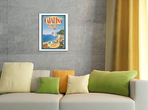 Miniatura 4 de Pacifica Island Art Catalina By Air - Póster de viaje de Los Ángeles a Catalina por Kerne Erickson - Cartel de metal vintage de 8 x 12 pulgadas