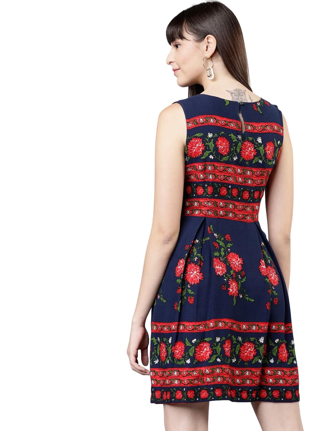 Rytras Dresses For Women | One Piece Dress For Women | Dress For Women | Dresses For Women (Navy Blue,M)