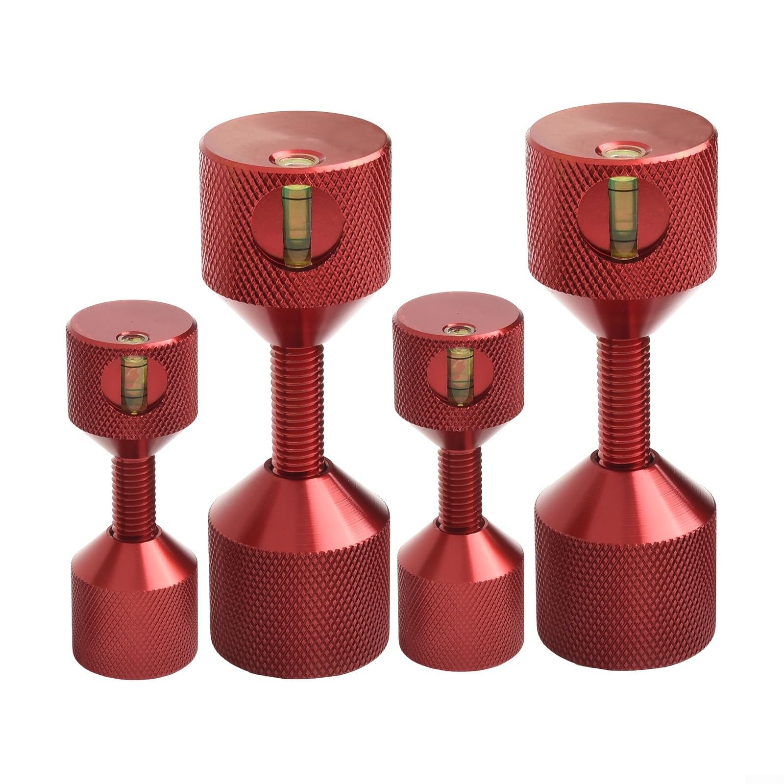 Kit de broches de localisation de bride robuste de 3,8 cm à deux trous en aluminium pour alignement de tuyaux ASME 6061, équipement industriel professionnel, noir et rouge (rouge, 4 pièces)