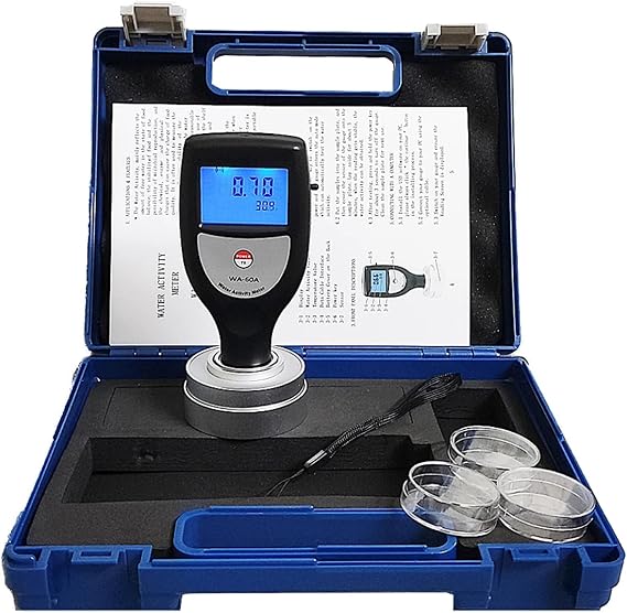 Smart Water Activity Meter, Portable Digital Moisture Analyzer with 6-Digit Backlit LCD, Accurate Measurement Tester for Food, Jerky, Dried Goods, Spices, Grain