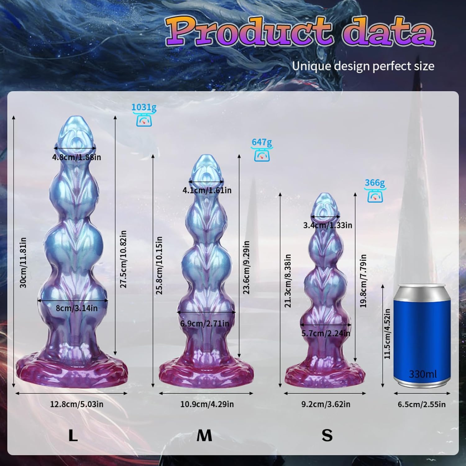 10.1" 3 Knots Monster Dildo Fantasy Dog Dildos, Huge Thick Anal Plug with Strong Suction Cup, Dragon Horse Giant Knotted Dildos for Women Sex, Anal Toys for Men Gay, Adult Toys for Women Men