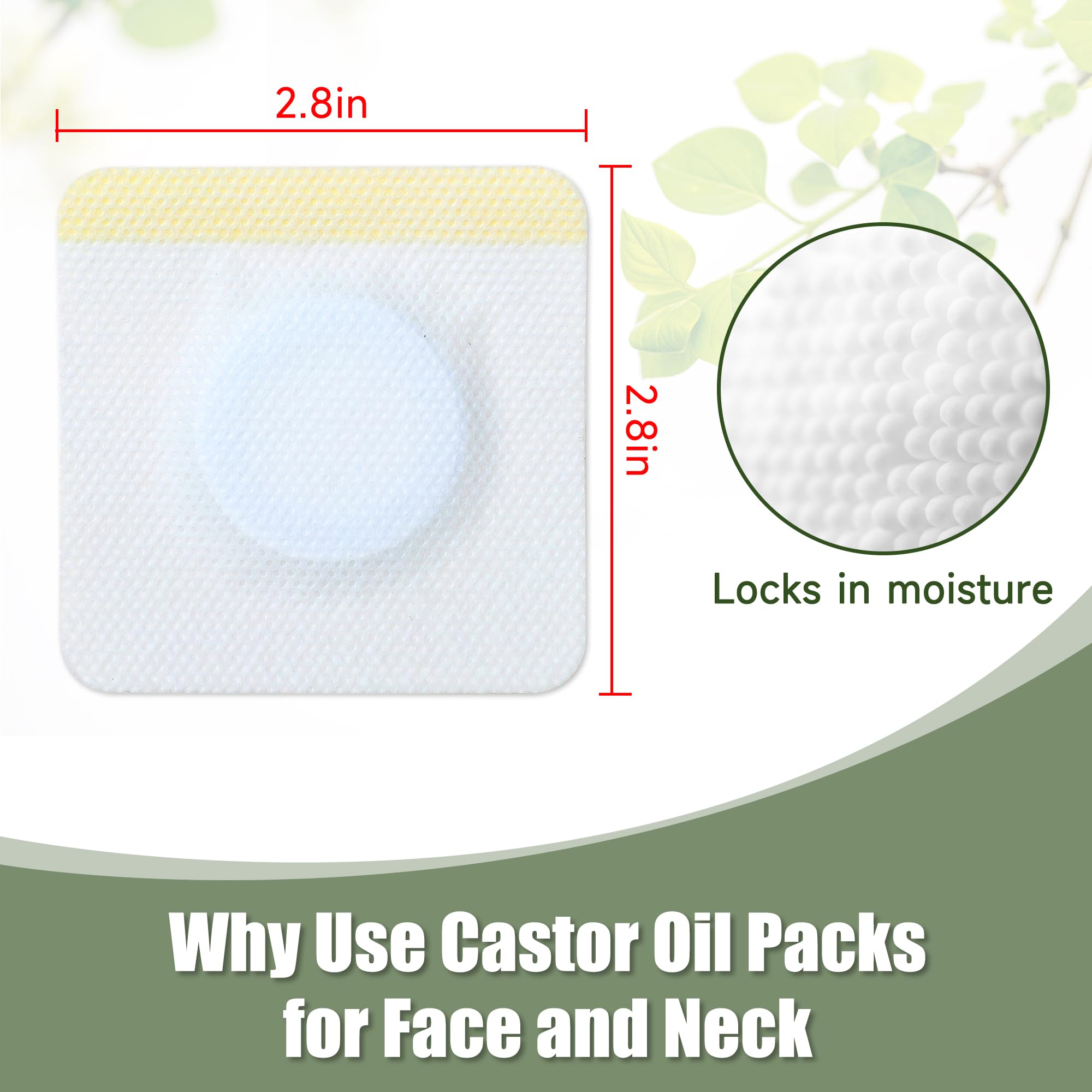 10Pcs Disposable Castor Oil Pack Wrap, Castor Oil in Belly Button Packs, Highly Absorbent Self-Adhesive Castor Oil Wrap Organic Cotton, No Wash, Easy to Use, Anti-Seepage(Oil Not Included)