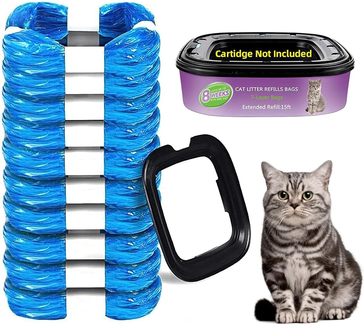 LemonBest 10 Pack Cat Litter Refills Bag Compatible with Standard and