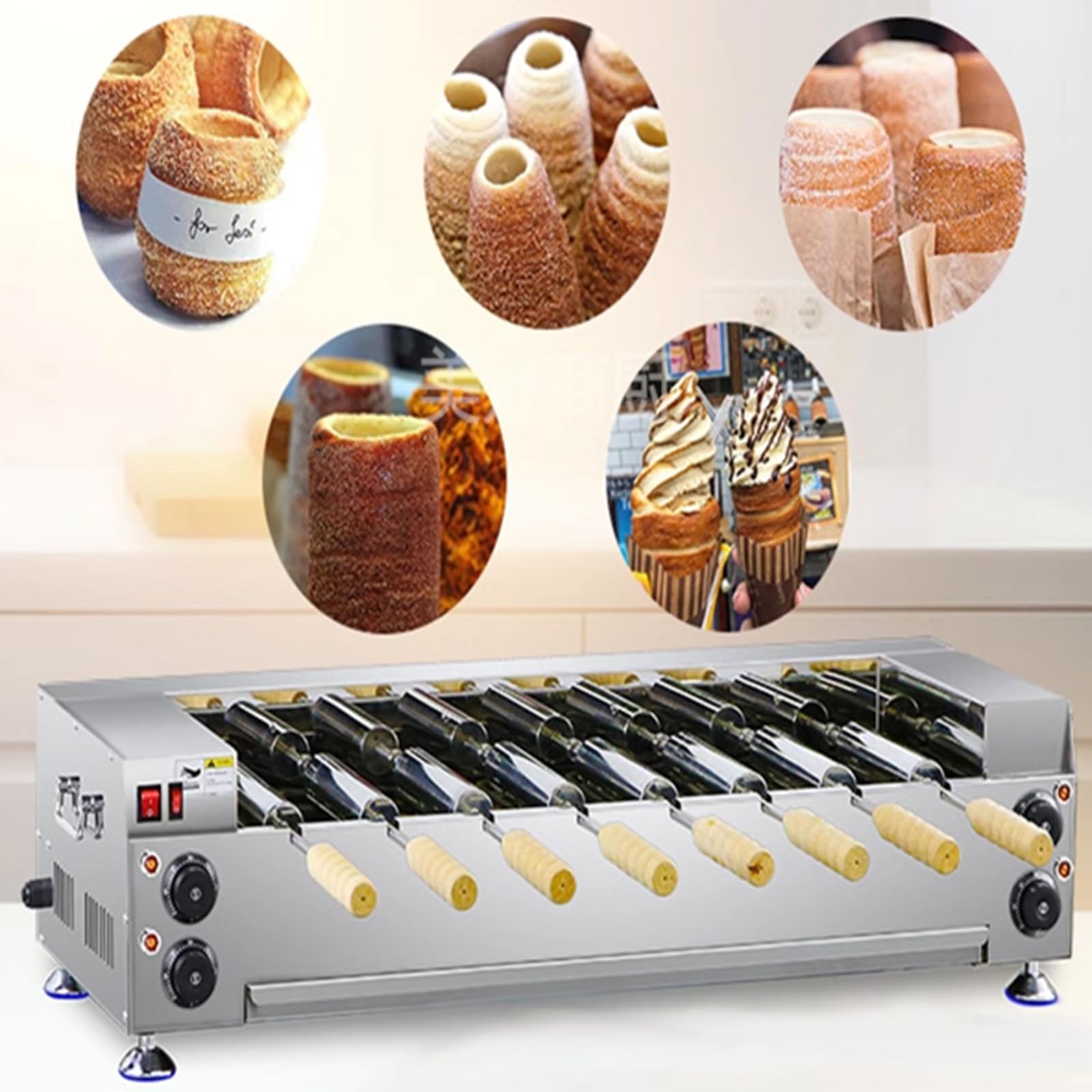 ASerZenith Bread Roll Baking Oven Mold, Electric Bread Machine, Bread Breakfast Electric Oven, Stainless Steel Toasted Doughnut Machine