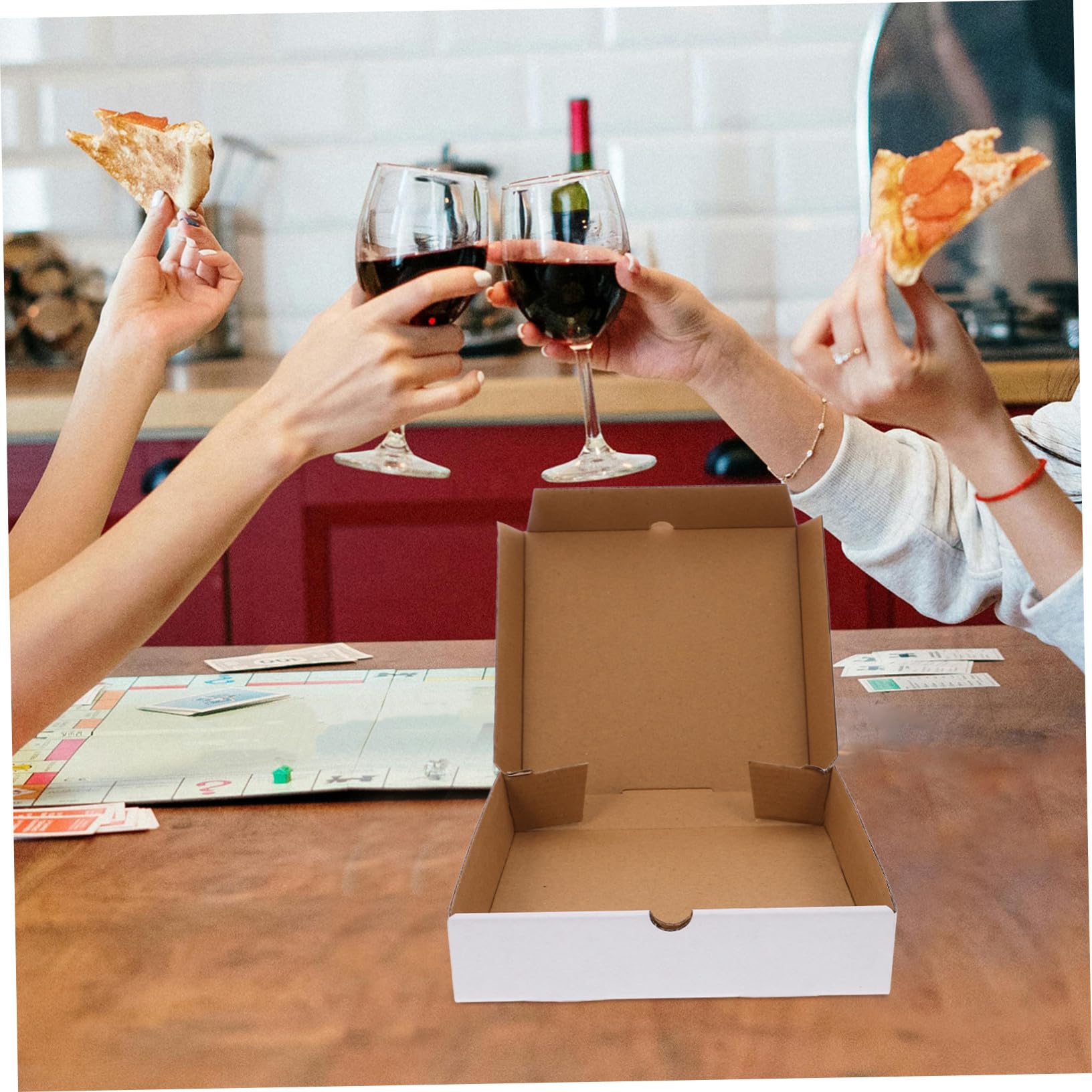 30 Szt. Sztuk Białych Kartonowych Pudełek Do Pizzy Cali Faliste Opakowania Pizzę Ciasta i Ciasteczka Bezpieczne i Trwałe Pudełka Wynos i Do Piekarnika