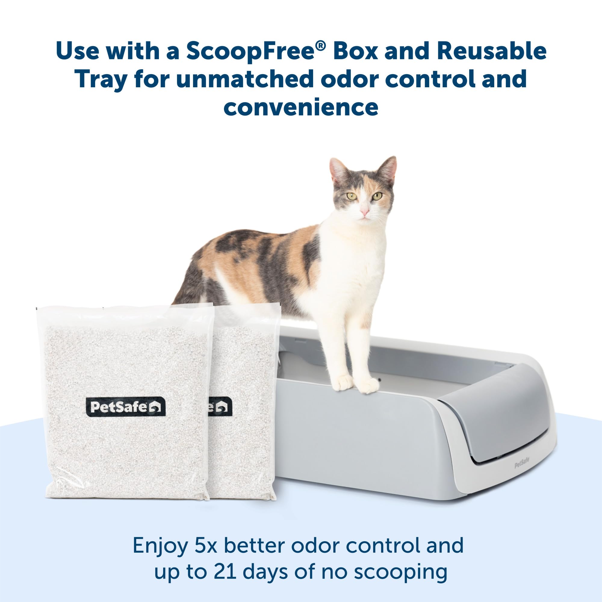 PetSafe ScoopFree Premium Natural Cat Litter, 2-Pack â€“ 100% Natural Non-Clumping Cat Litter, 21+ Day Odor Control â€“ No Chemicals, Additives, Dyes or Fragrances â€“ Includes 2 Bags