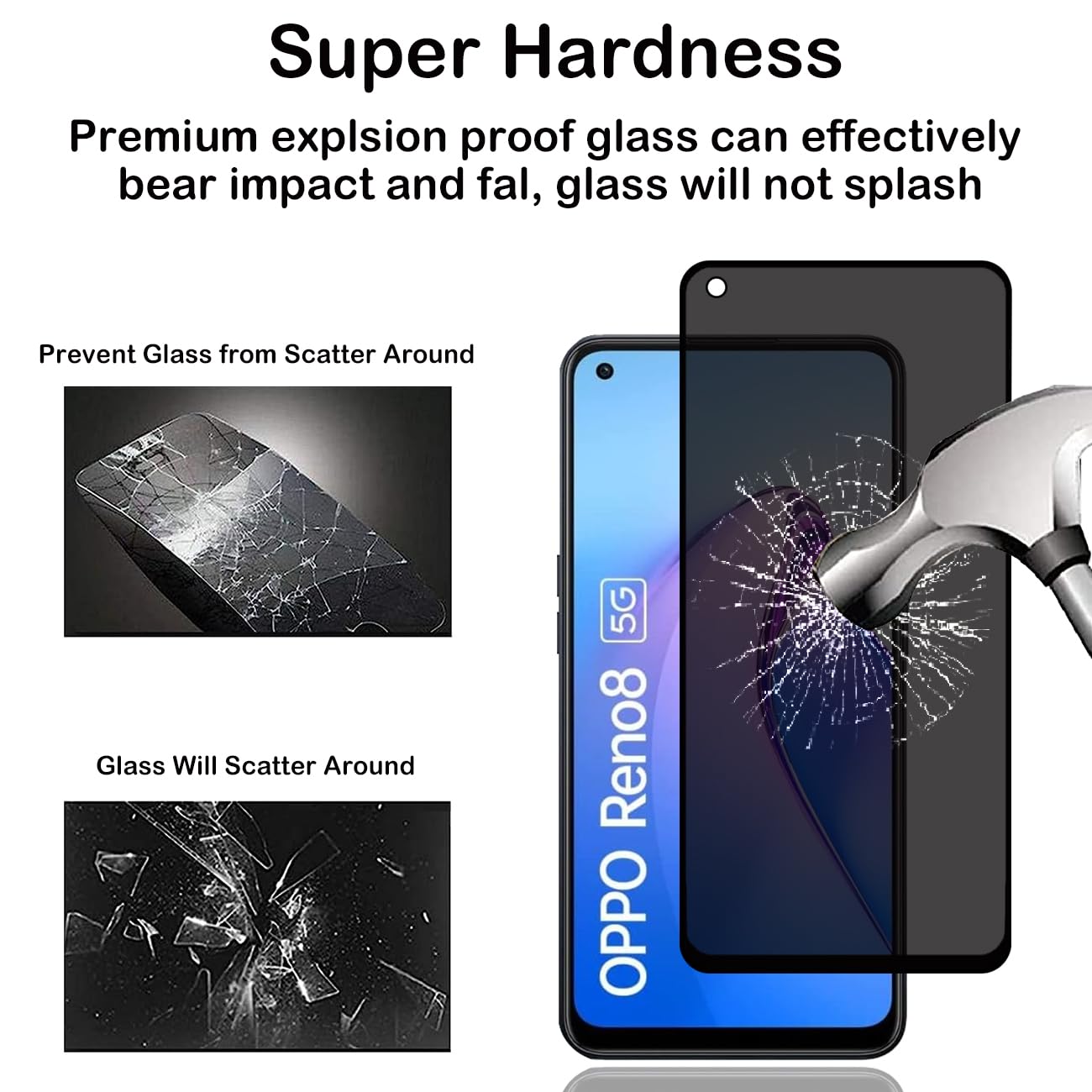 X2 Verre Trempé Oppo Reno 8 Lite 5G 6.43" Couverture Complète - Foto 12