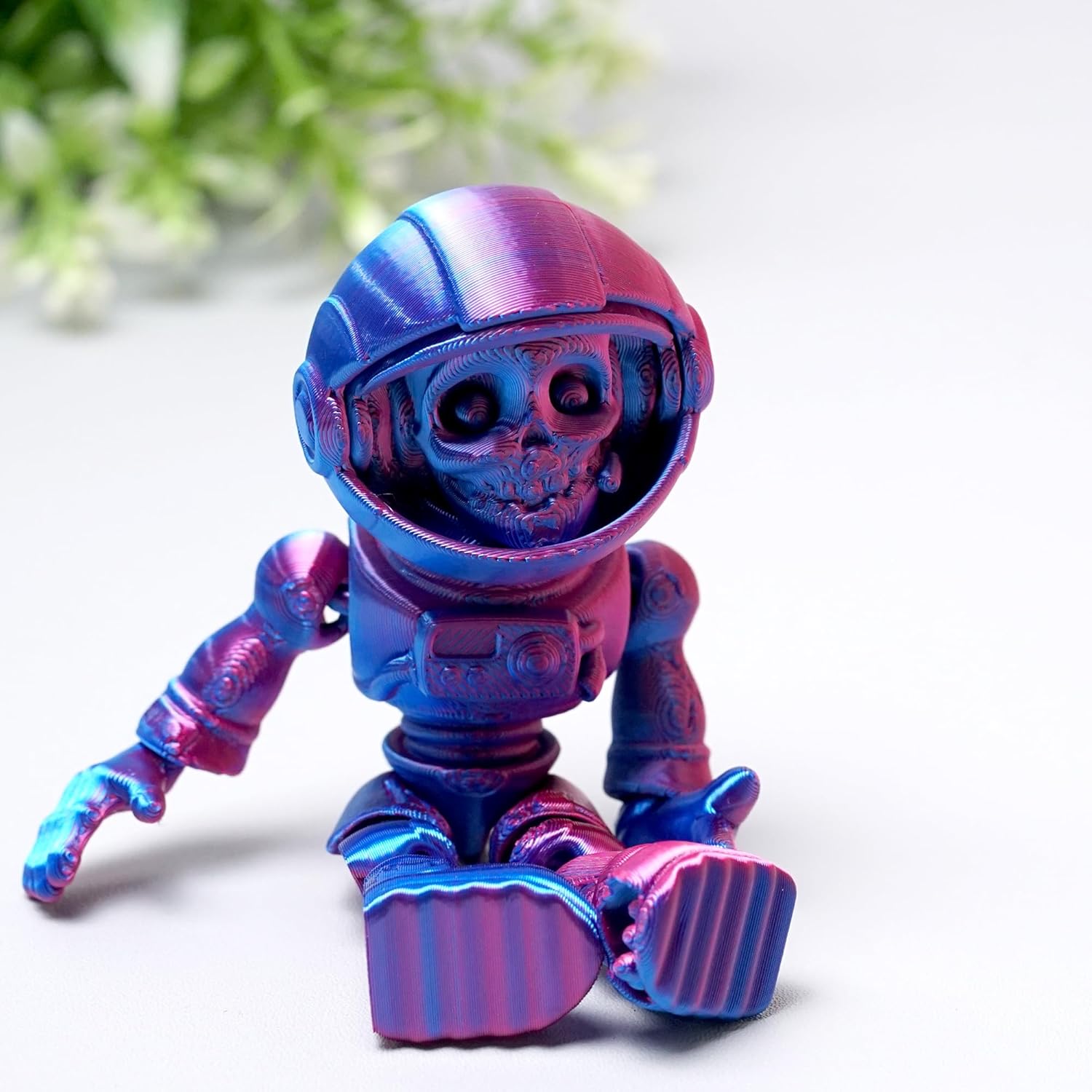 5inch 3D Printed Space Zombie Skeleton Astronaut,Flexible Realistic Articulated Animal Fidget Toys,Mystery Figurines Gifts,Executive Desk Décor and Festival Collectible Halloween (RB)