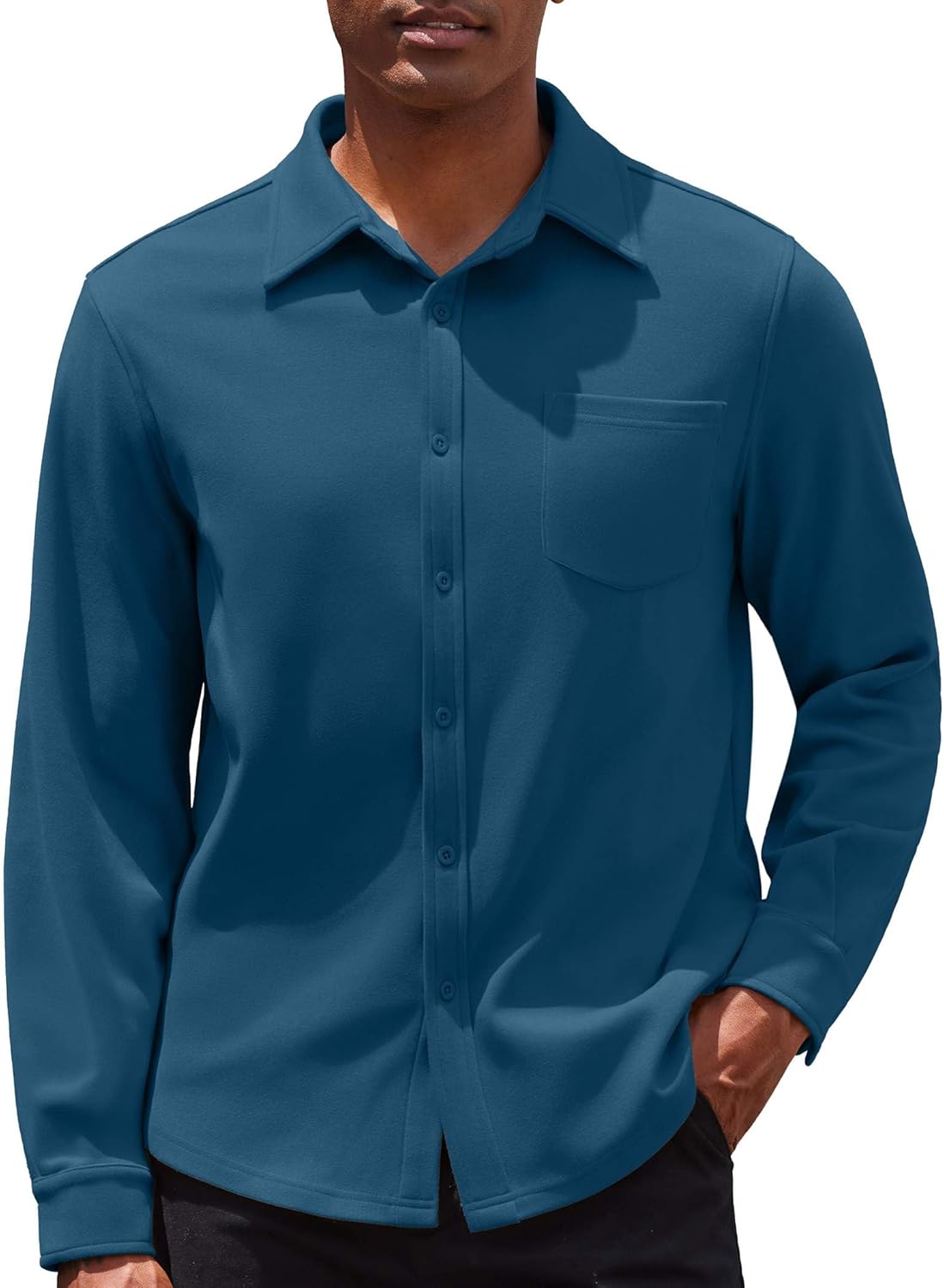 COOFANDY Mens Long Sleeve Button Down Shirt Casual Lightweight Shacket Spring Fall Shirt Jacket Overshirt