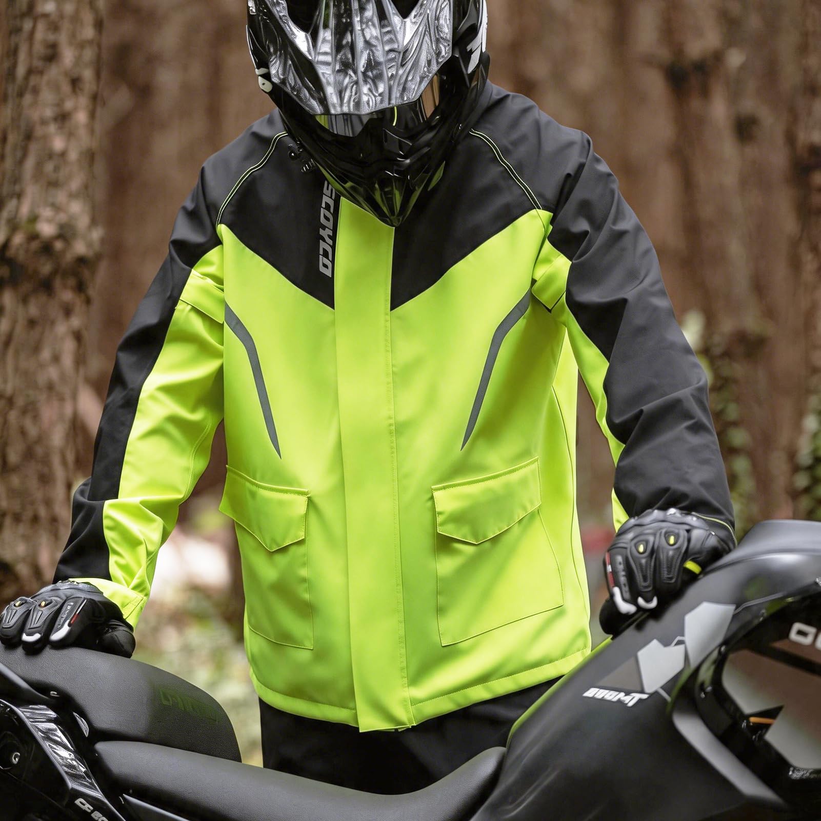 Scoyco Combinaison de pluie moto pour homme, jaune, noir, taille 2XL