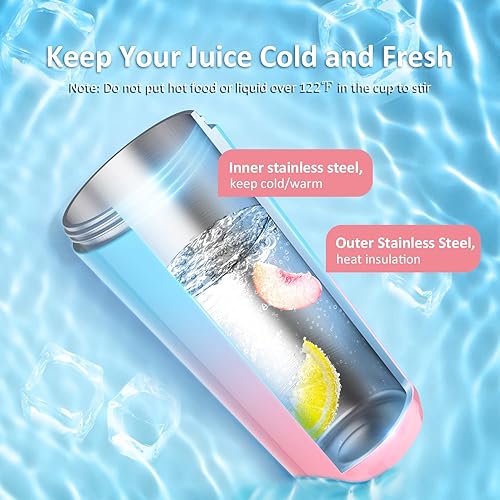 Miniatura 3 de Wamife Wamife - Licuadora portátil de acero inoxidable para batidos y licuados, licuadora personal recargable para batidos, mantiene el frío y