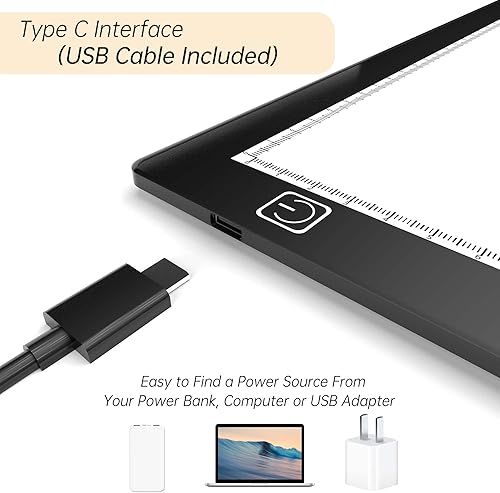 Miniatura 3 de JHFart Caja de luz magnética con visor de diapositivas, 5600 K, 12 x 8 pulgadas, ultrafina, brillo ajustable, retroiluminación para diapositivas y