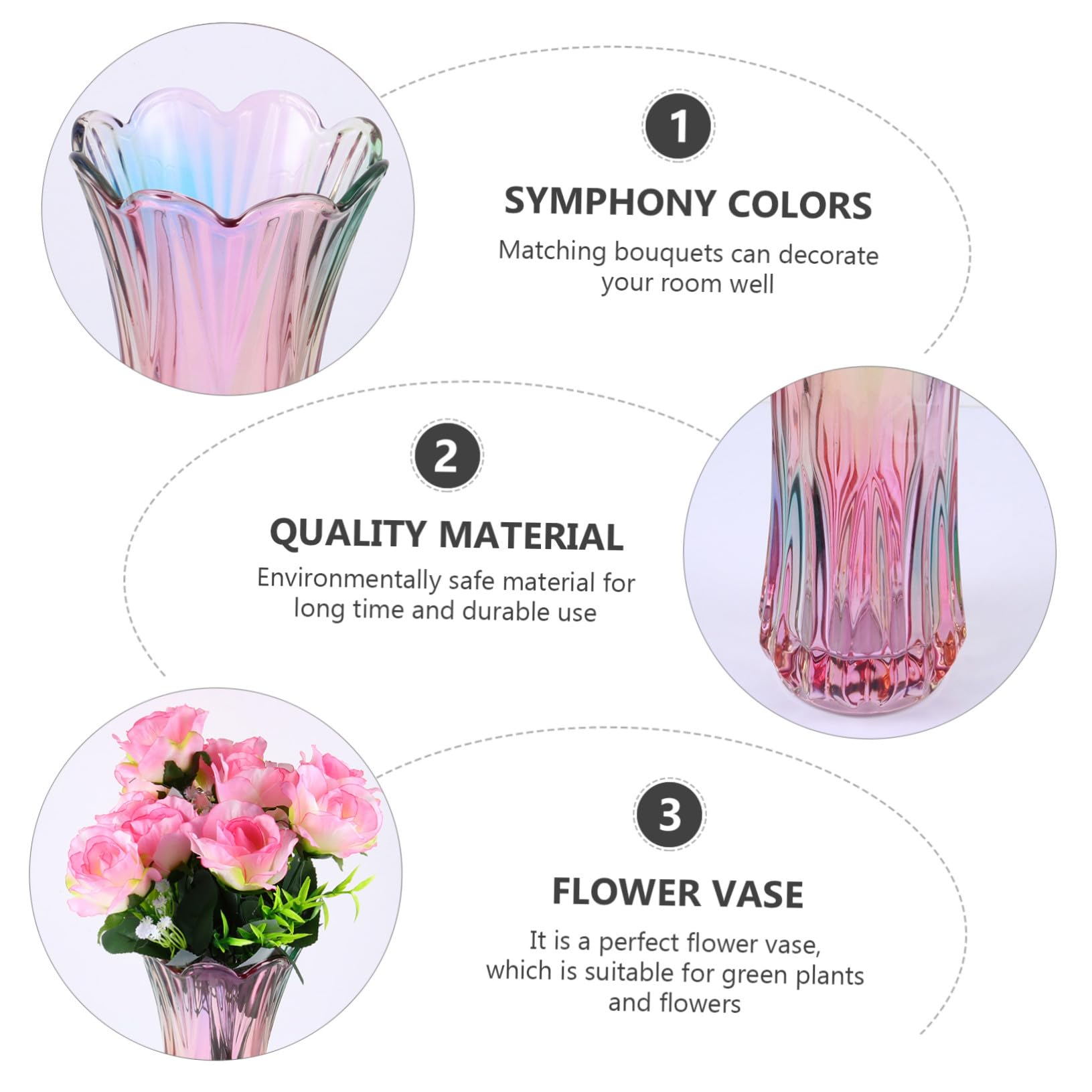 BESPORTBLE Dekorative Glasvase im Retro Stil aus Glas für Grüne Pflanzen und Blumen Fensterbänken und Schreibtischen im Einfachen Stil