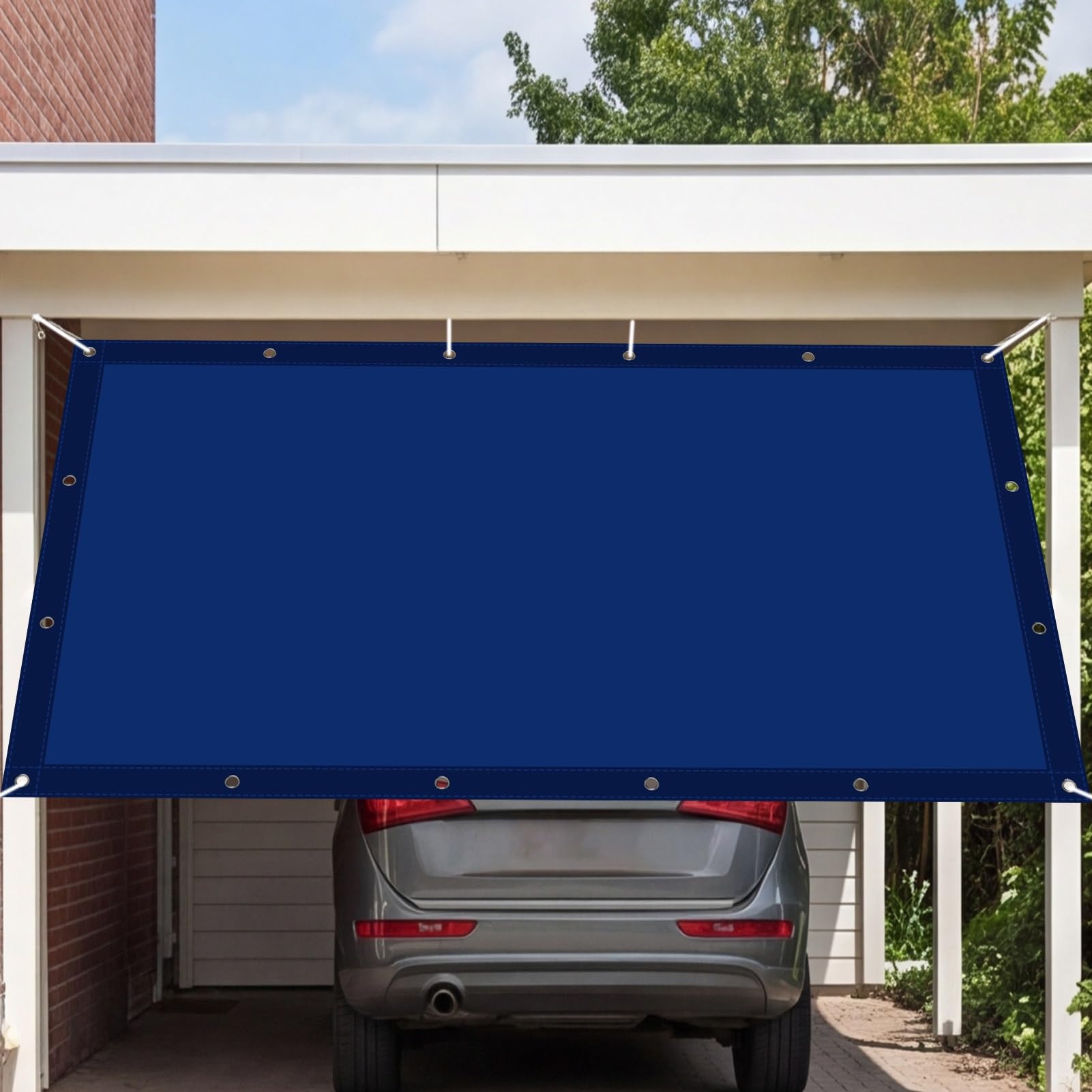 Żagiel zacieniający prostokątny 220 x 270 cm ochrona przed promieniowaniem UV żagiel przeciwsłoneczny odporny na warunki atmosferyczne na taras ogród podwórko na zewnątrz, ciemnoniebieski