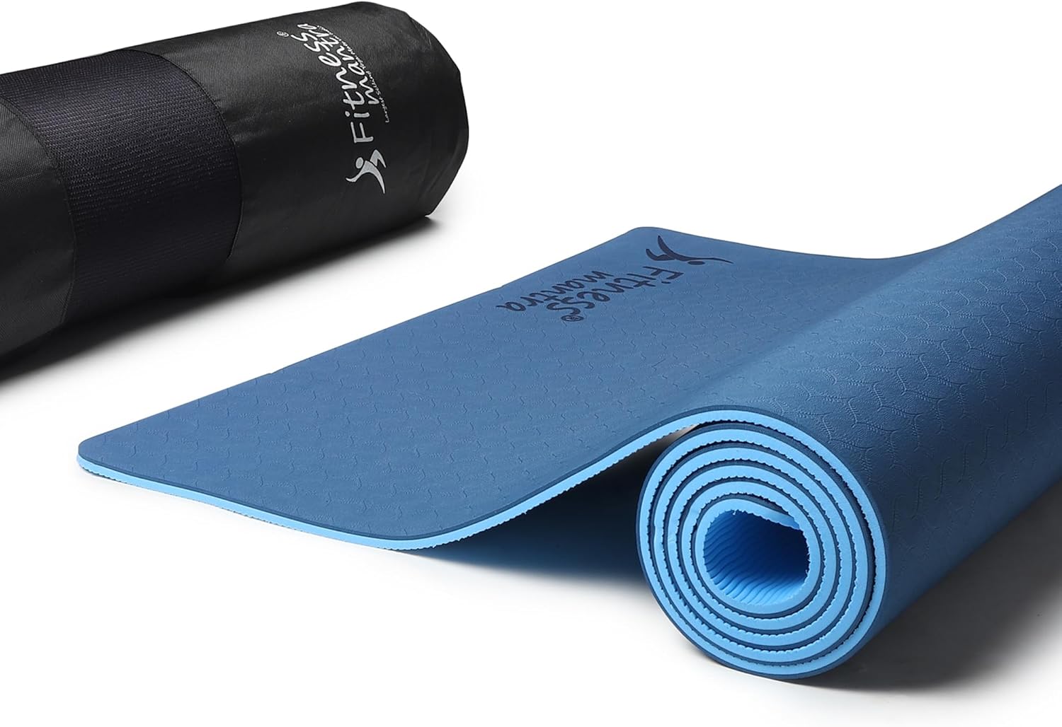 Fitness Mantra® TPE Dual Color Anti-Slip Yoga Mat with Cover Bag for Gym Workout and Yoga Exercise for Men & Women Fitness| 1 Piece| 6mm| 24″x72″| Dual Color| Premium|