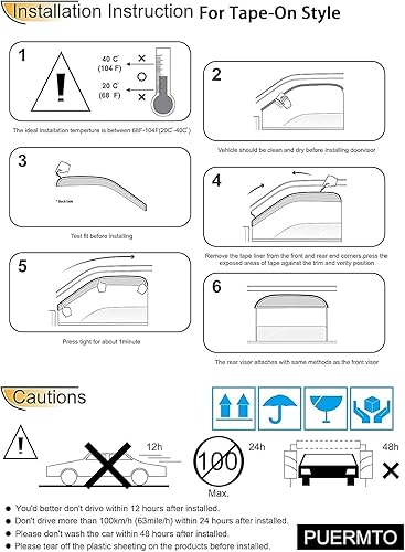 Miniatura 3 de Wensdy 2 deflectores de viento para ventana lateral, estilo canal, protección contra la lluvia del sol, viseras de humo oscuro para Jeep Wrangler