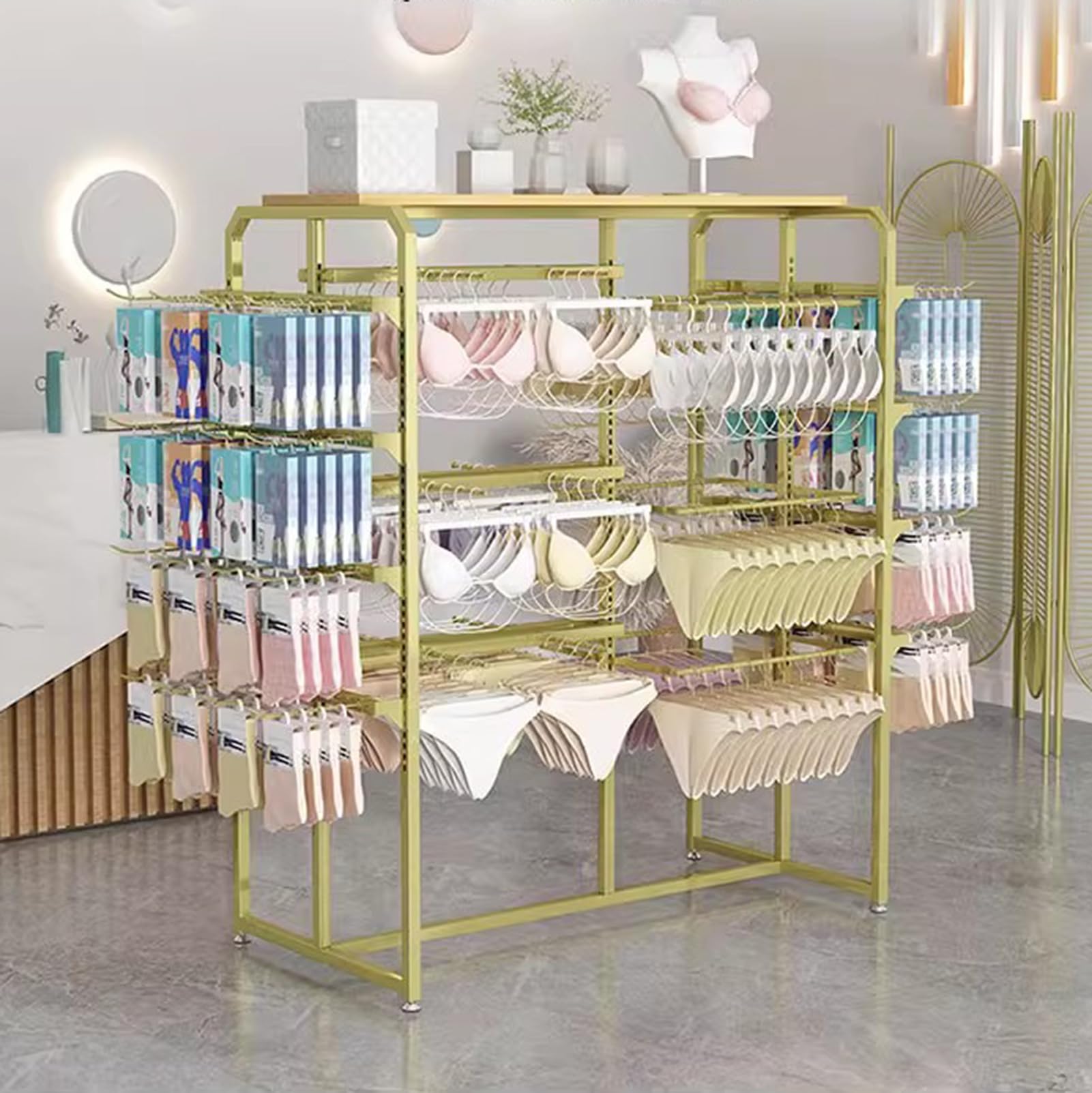 Generisch Ausstellungsständer, Kleiderständer für Einzelhandelsgeschäfte, Kleiderbügel, Unterwäsche-Höschenständer, Shorts-BH-Ausstellungsständer, Hängeregal aus Metall für Boutique-Einkaufs