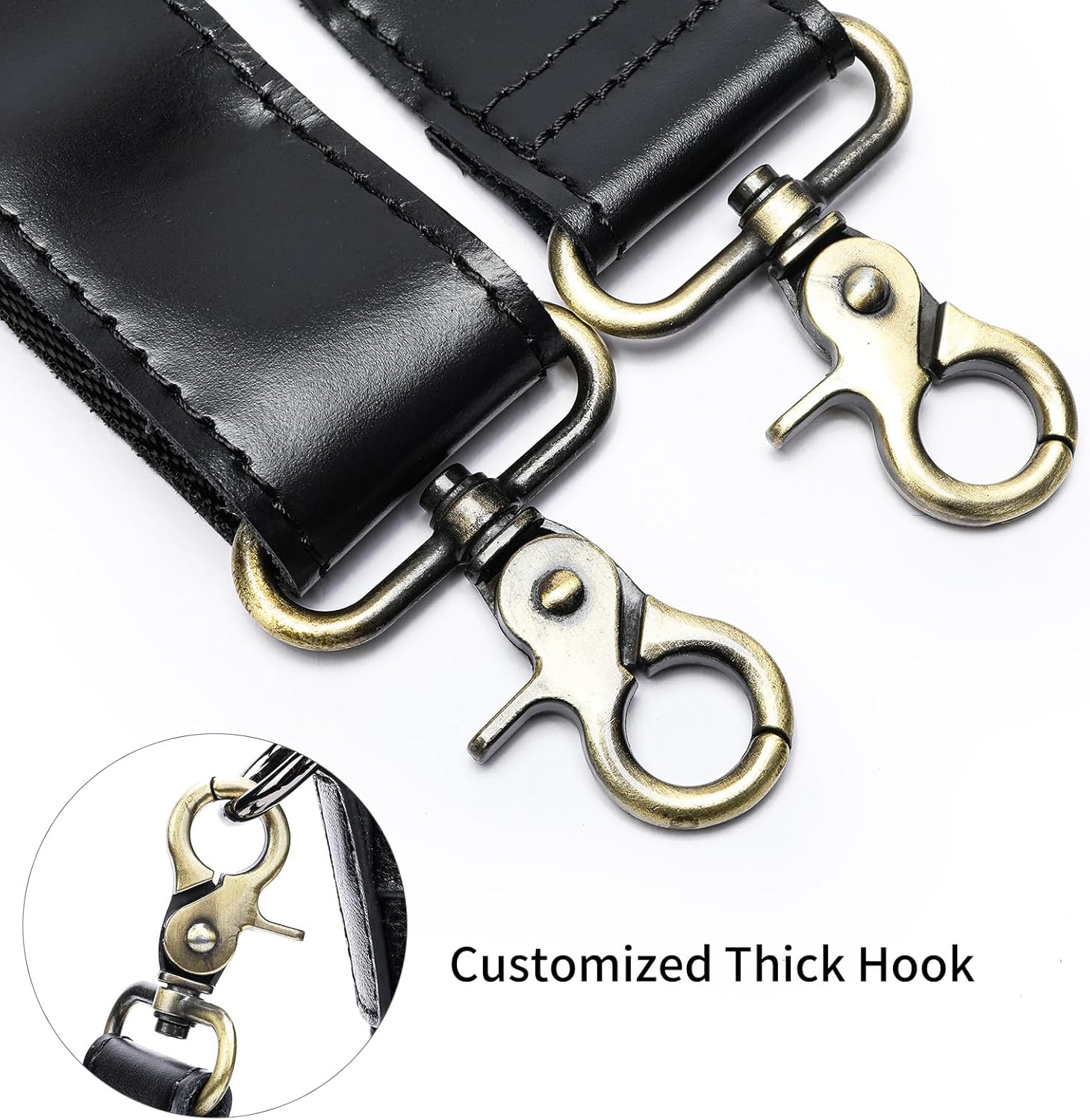 NIUCUNZH Genuine Leather Shoulder Strap, Bag Strap Replacement, 60 inches Long, Adjustable with Comfortable Pad - Image 3