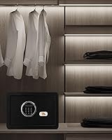 Vista 7 de TIGERKING Digital Security Safe Box with LED Light, Small Safe box for Money with Removable Shelf, Lockbox Money Jewellery Important Document