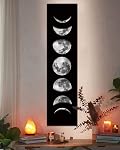 Ohhvvow Moon Phase Wall Art Painting, 47L x 11.8W Black and White Modern Abstract Canvas Wall Art Painting for Living Room Bedroom Decor, Contemporary Artwork for Home Office, Unframed