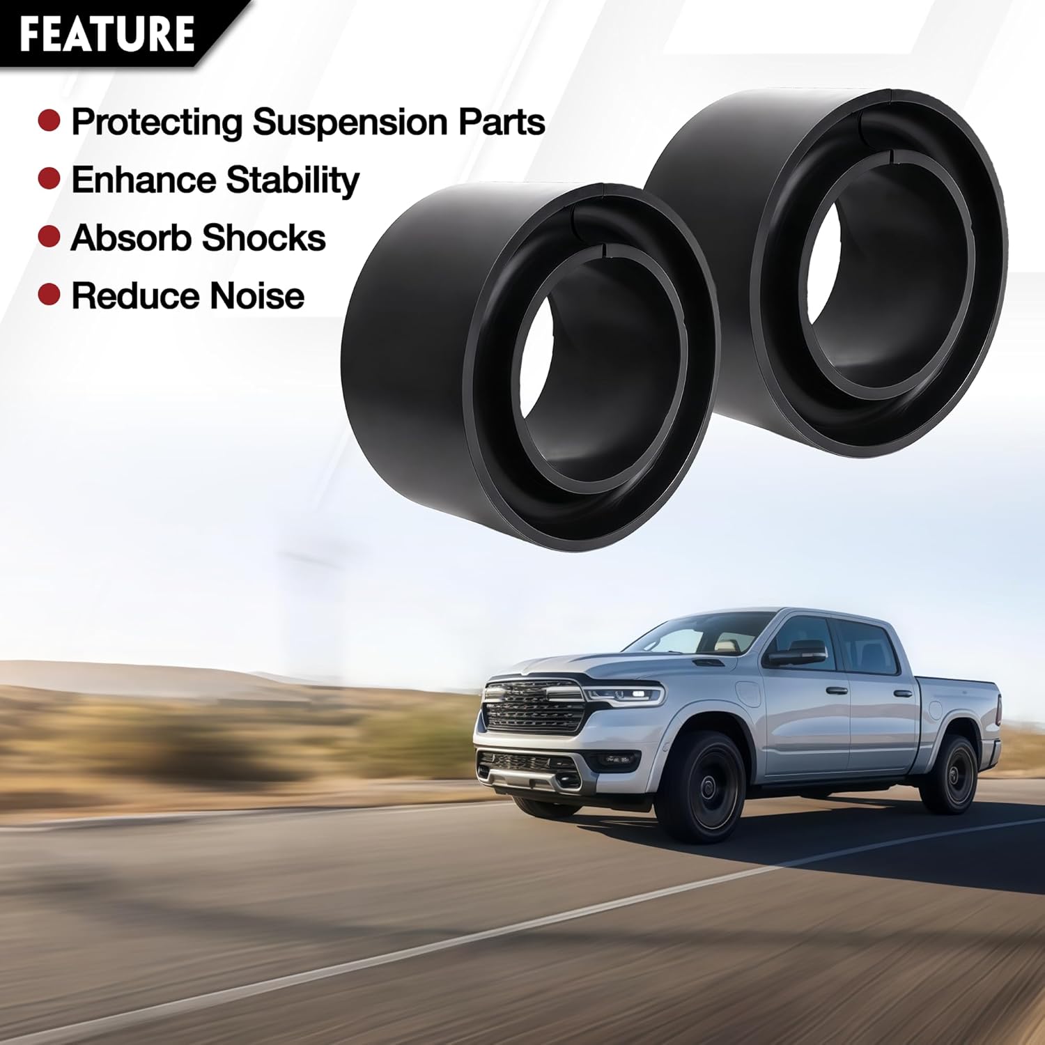 2Pcs Coil Springs for Various Applications 1.68 Inch Inner Wall Height Black Coil Suspension Enhancer Progressive Coil Insert Replace CSS-1168
