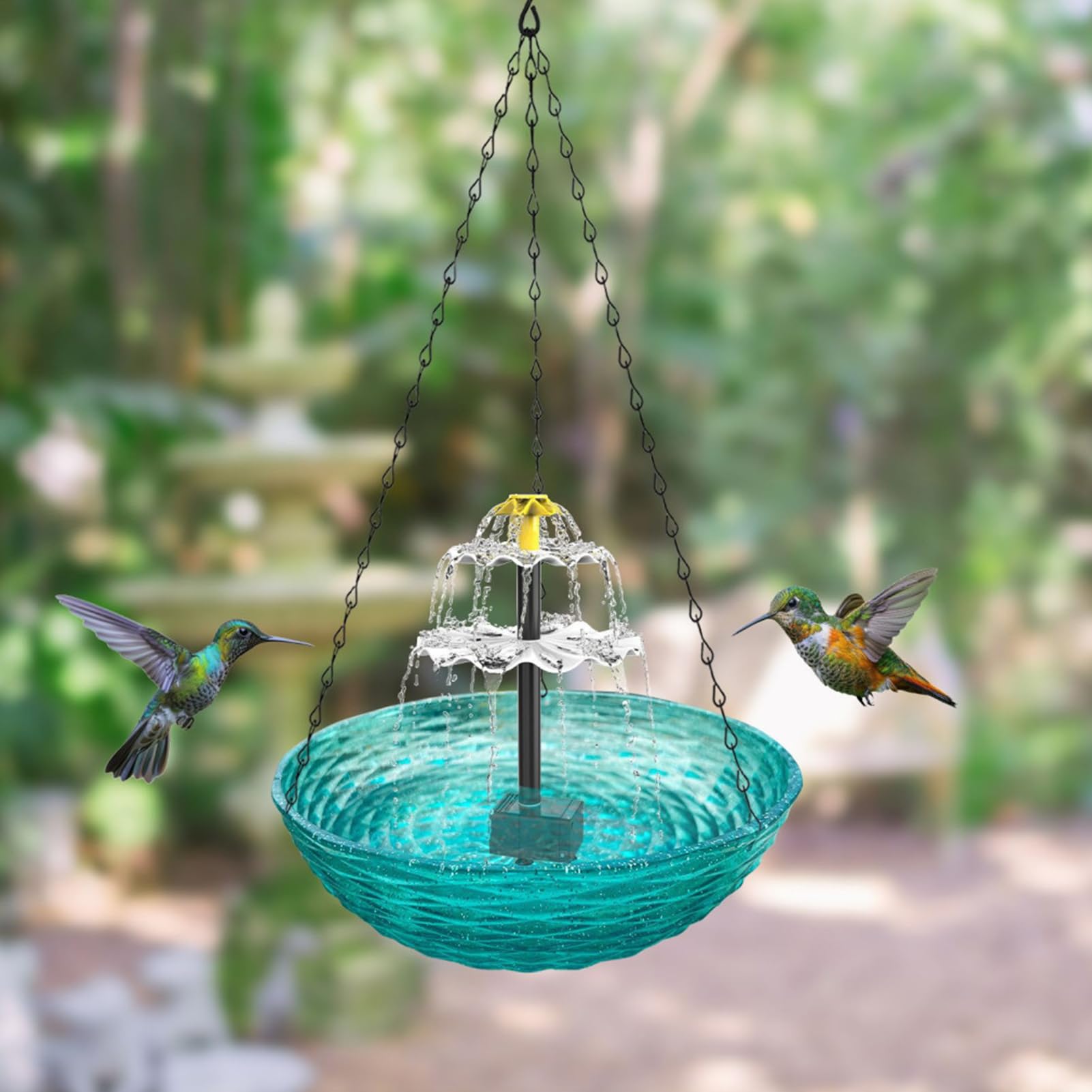 de baño para pájaros, para pájaros al Aire Libre, decoración de jardín, diseño de Doble función, Material Resistente a la Intemperie, tamaño Mediano para balcón, Patio Trasero, Uso