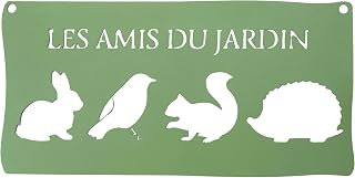 Targa da parete in metallo "Gli amici del giardino" – 25,5 x 12,5 cm, in acciaio con...
