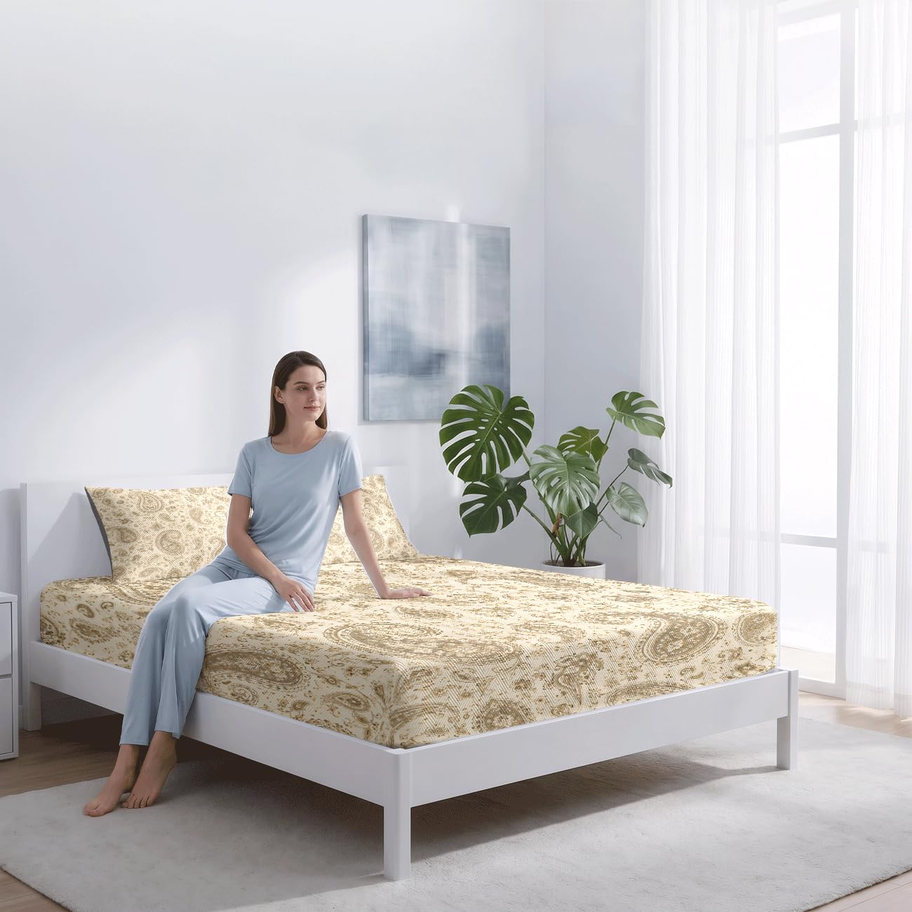 Lenzuolo Con Angoli Rinfrescante (Paisley 1,180x200cm)