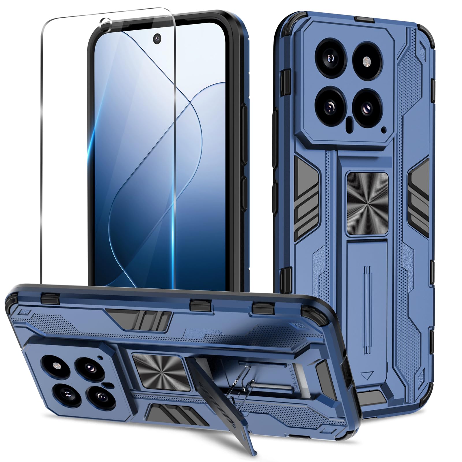 Funda para Samsung Galaxy A13 4G con Cristal Templado Protector Pantalla, Carcasa Antigolpes con Soporte anular metálico, Case Protectora de Grado Militar, Negro — view 265