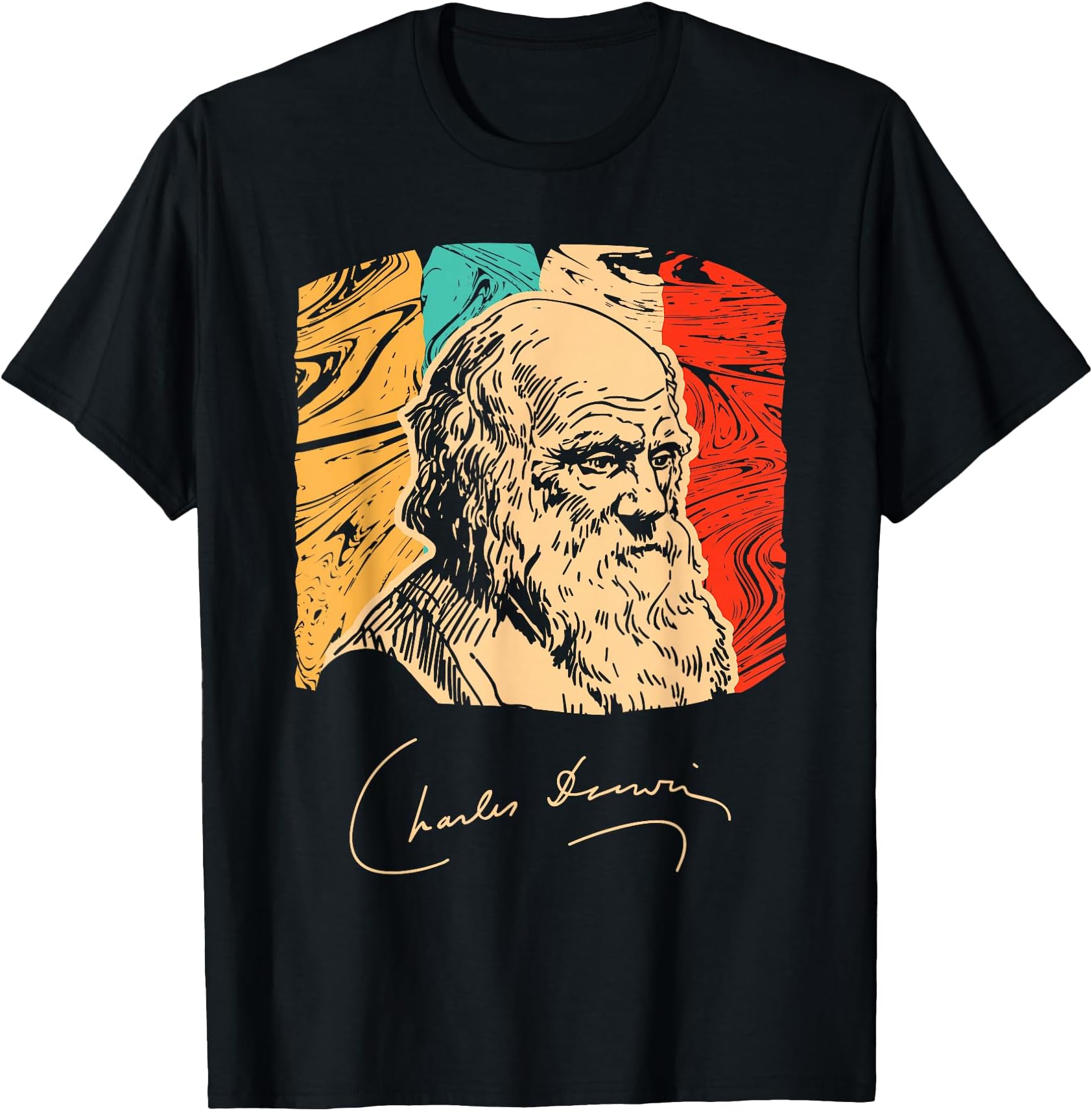 Charles Darwin Naturalist Biologist Scientist Retro T shirt T-Shirt