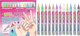Gel Nail Pens 12-Color Quick Dry Manicure Markers | Acrylic Nail Design Pens for Home Apartment Travel Beauty Salon Girls Nights Party Gatherings