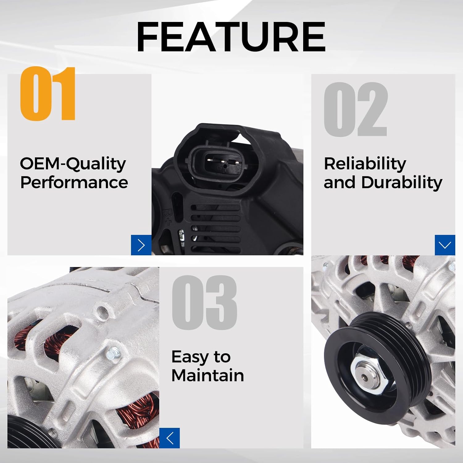 PAROD Alternator 12V 90A Fit for 2007-2012 Hyundai Elantra, 2010-2011 Kia Soul, 2007-2009 Kia Spectra, Kia Spectra5, CW 4-Groove Pulley 2.0L L4 Replace#3730023650