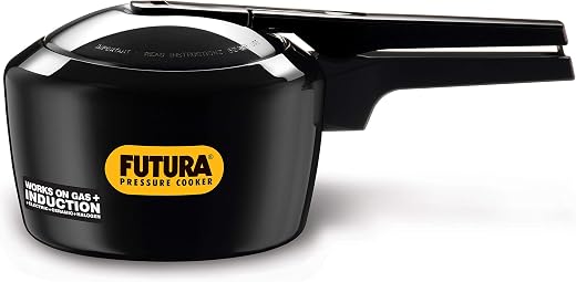 Hawkins Futura 2 Litre Pressure Cooker, Hard Anodised Inner Lid Pressure Cooker, Induction Cooker, Small Cooker, Black (IF...