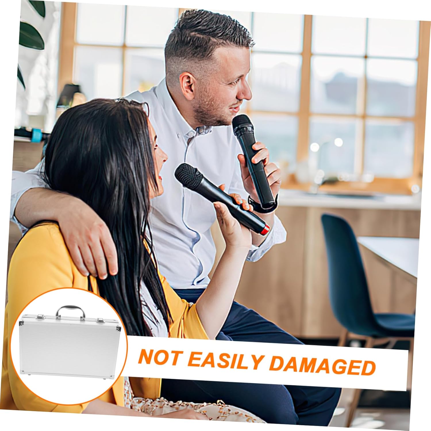 Microphone Carrying Case for Cordless Mics Portable Storage Box with Handle for Travel Durable Organizer for Ktv and Protects against Drops and Scratches