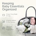 KiddyCare Panier de caddy de couches tissées avec poignée de l'ardoise de caddy panier de couches avec les séparateurs pour bébé garçon/fille, sac de cantate de couches pour mauvais rangement pour voiture