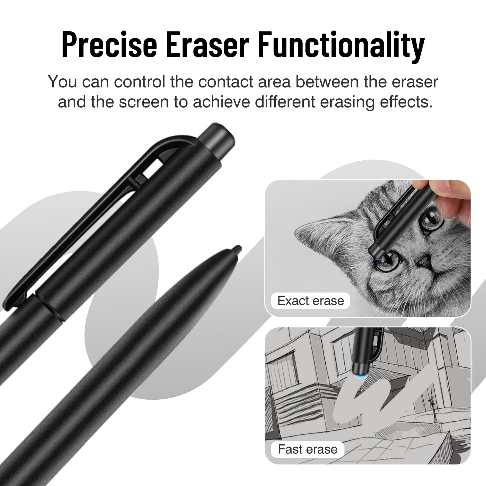 EMR - Lápiz capacitivo para Kindle Scribe Pen con borrador, repuesto para notable 2 bolígrafos con borrador, bolígrafo EMR para Kindle Scribe Stylus, sensibilidad a la presión 4096, rechazo de palma