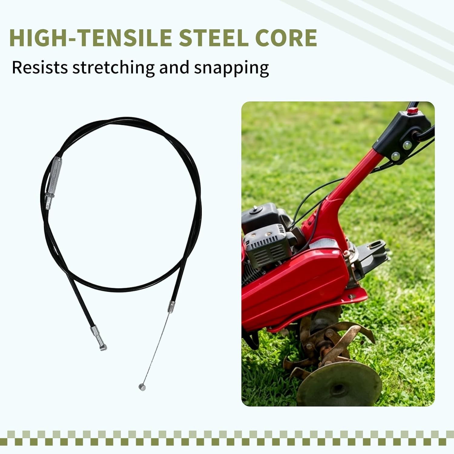 Throttle Cable Compatible with Honda Tiller FC600 R, F401, F501, Replaces OEM 17910-733-013 Garden Cultivator Throttle Control Cable