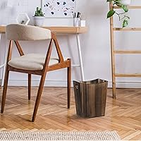Vista 6 de LIANTRAL Basurero de madera, cesta de basura para baño, oficina, papelera rústica estilo granja, papelera pequeña para baño, oficina, dormitorio