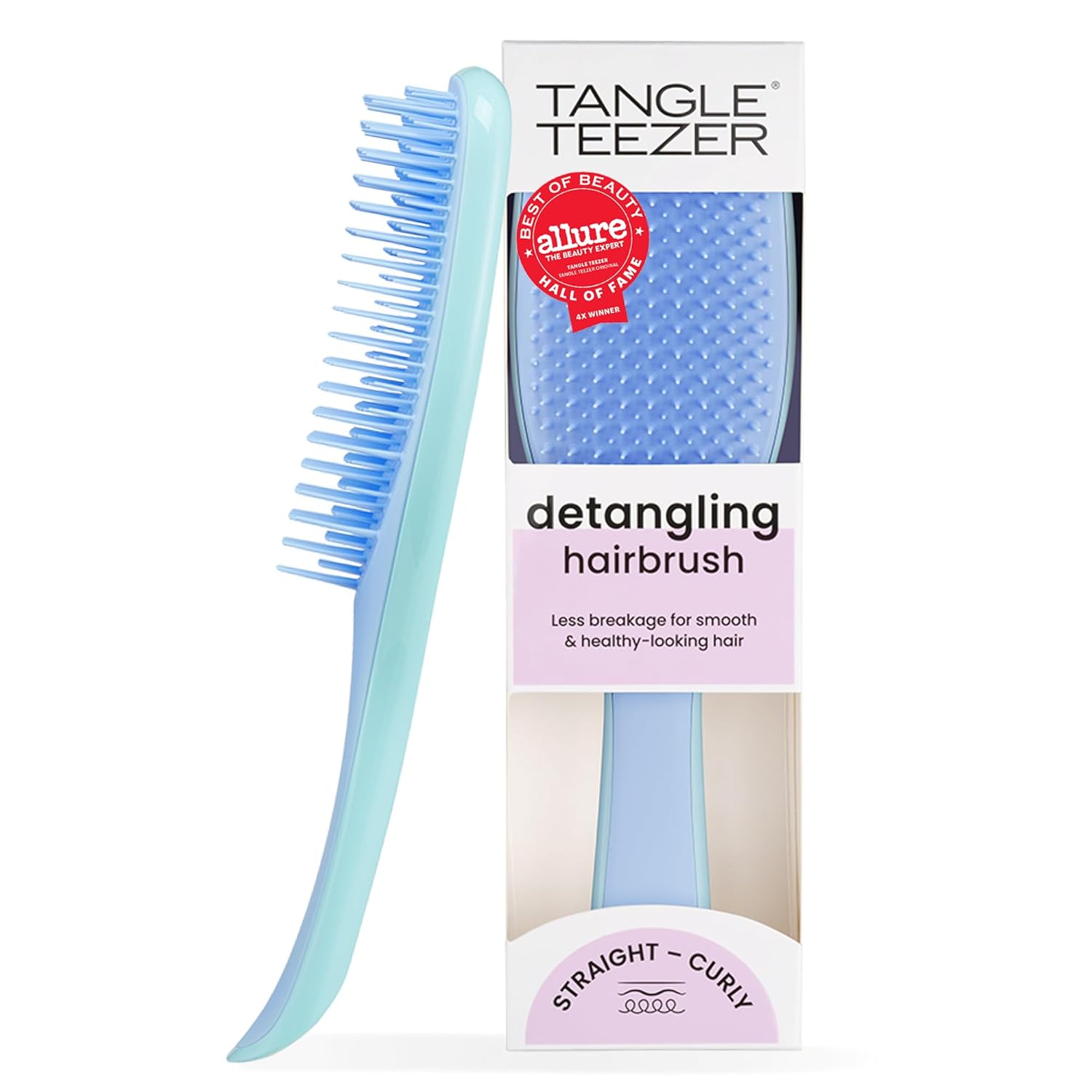 Tangle Teezer Ultimate Detangler Brush for Wet & Dry Hair, Eliminates Knots & Reduces Breakage for Straight to Wavy Hair Types, Denim Blues