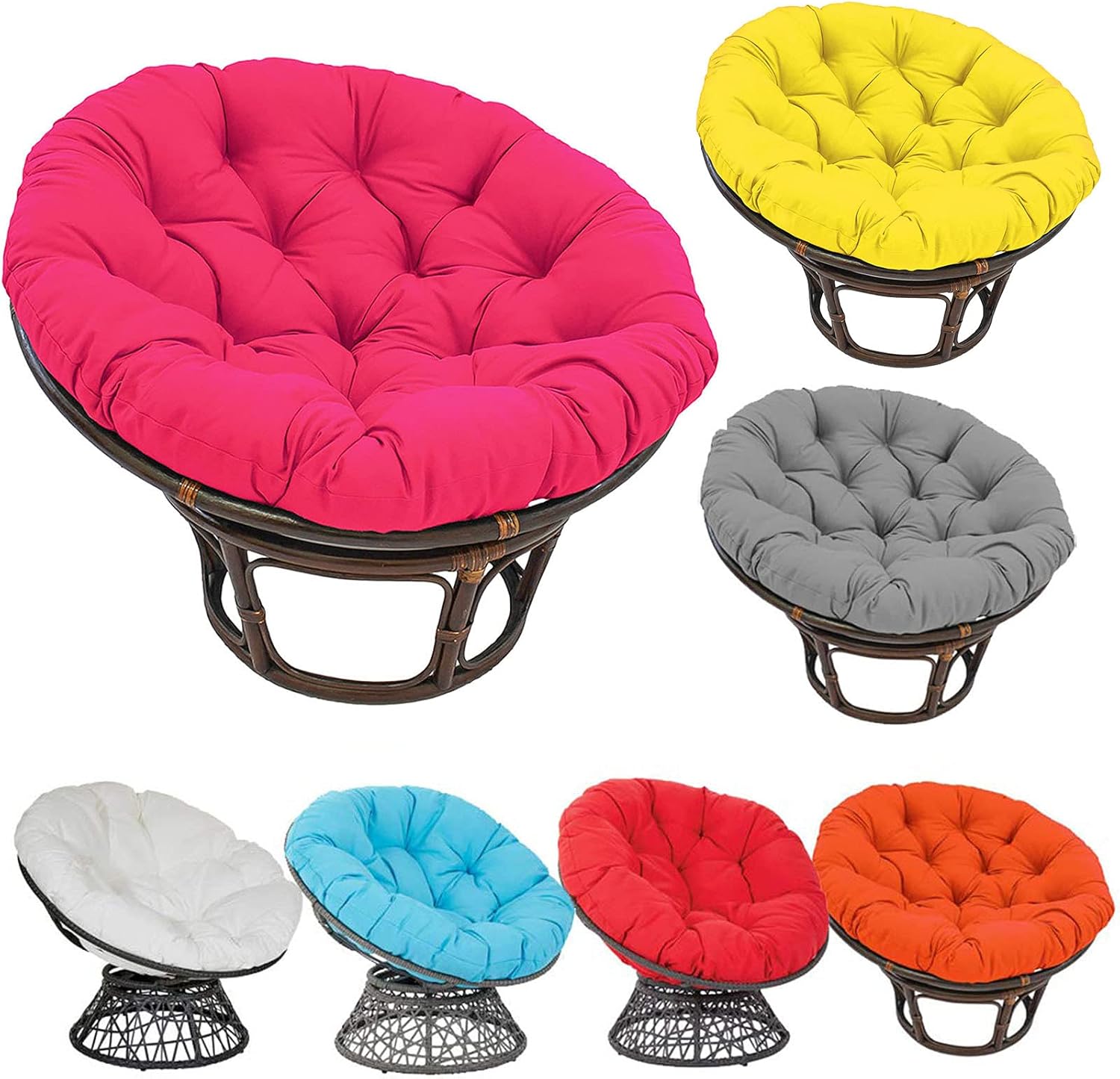 SFFD Columpio Colgante Redondo en Forma de Huevo,Cojines extraíbles para Silla,Cojines Gruesos y cómodos Grandes para Exteriores para Sentarse,meditación,Yoga