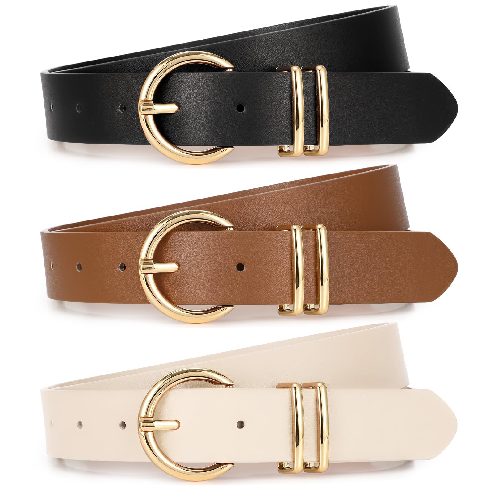 XZQTIVE 3 Pack 2Pack Women Belts For Jeans Dresses Pants Ladies