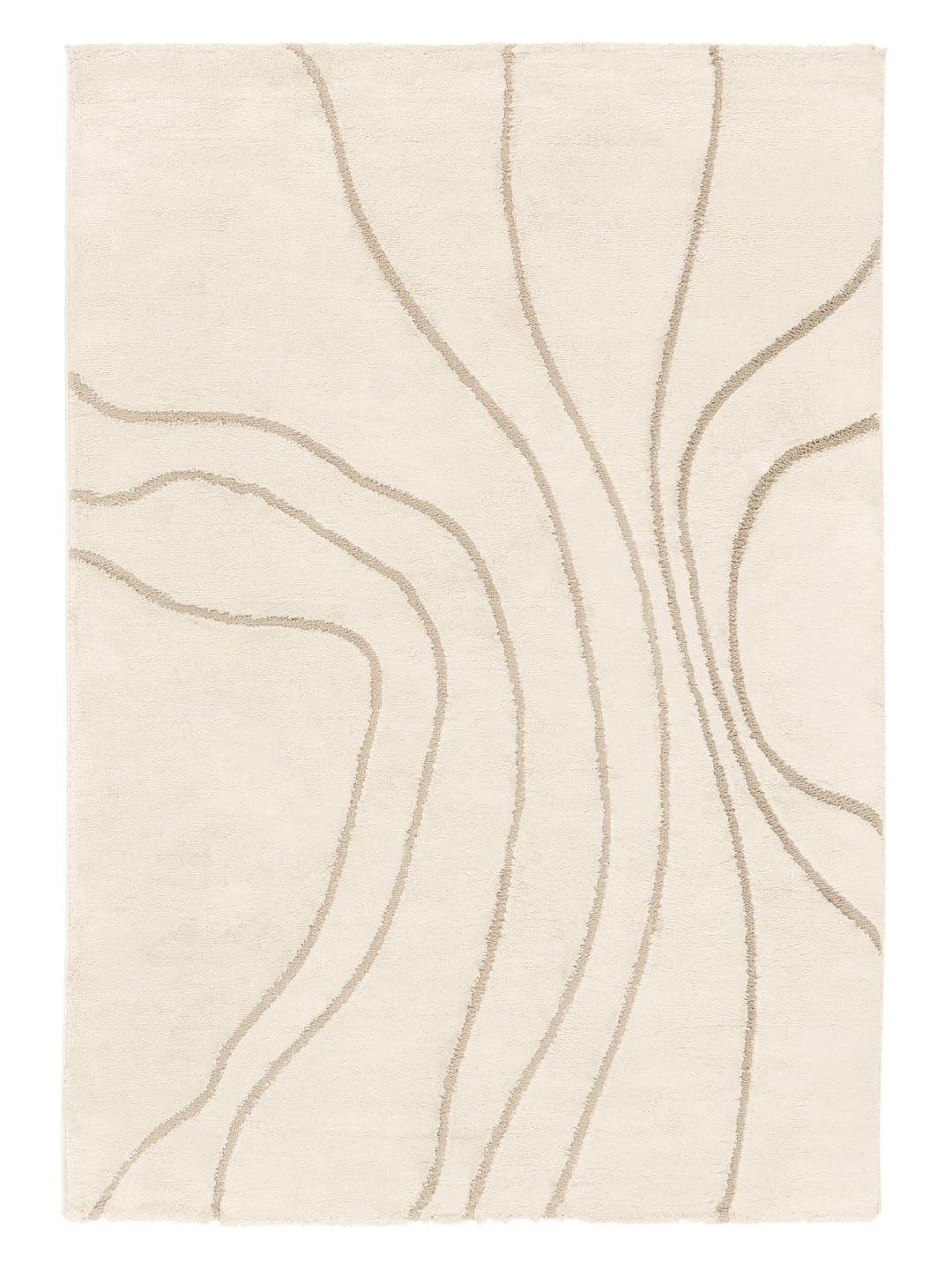 RugVista Bahia, Tappeto, Moderni, 240 x 340 cm, Rettangolare, Pelo medio, Soggiorno, Camera da letto, Lavabile solo a secco, oeko_tex_100, Bianco crema/Beige