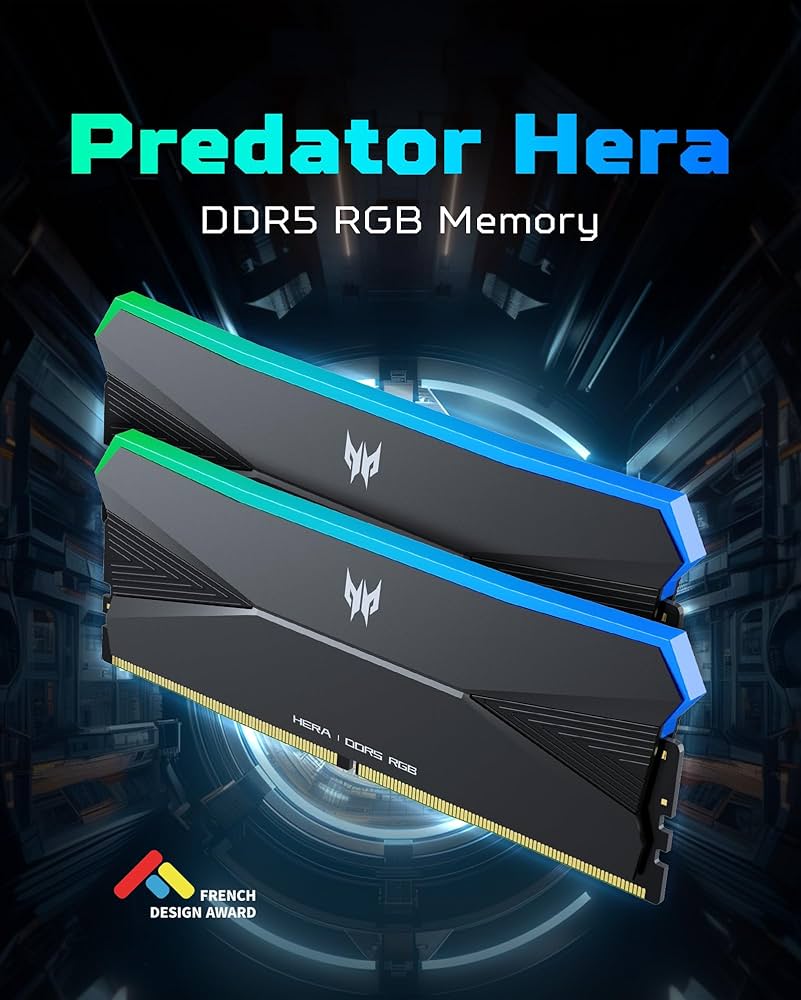 メモリー Acer PREDATOR HERA DDR5 c28 6000 48g*2 Predator Hera DDR5 RGB RAM with Speeds up to 8400 MT/s