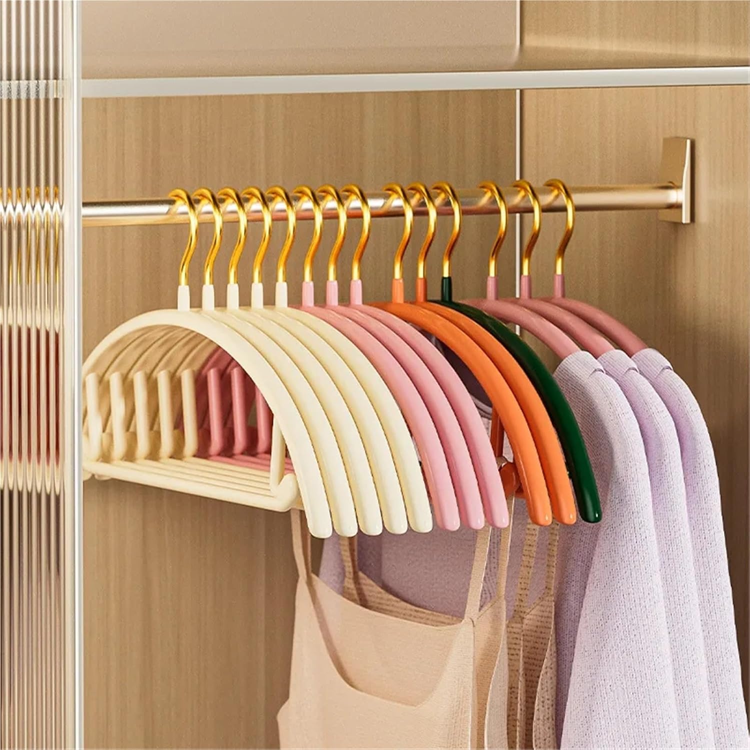 Coat Hanger Hangers Anti-Slip Household Non-Marking, Strong Clothes Racks(Coffee,10pcs)