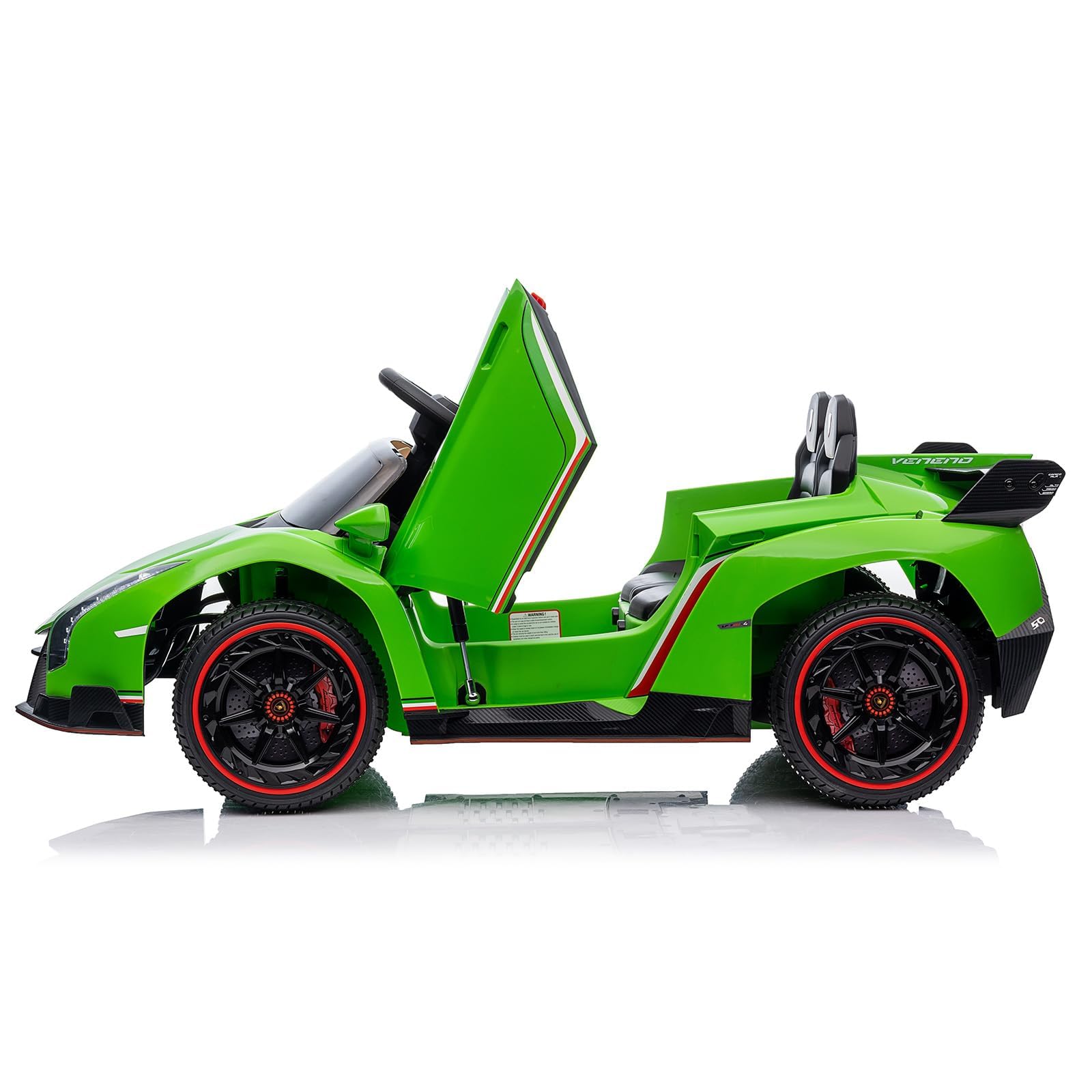 Voiture électrique Enfant Lamborghini 12V Licence Officielle, 2 Moteurs Puissants, Portes Papillon, Télécommande Parentale, Suspension, LED, Musique Bluetooth/USB, Marche Avant/Arrière