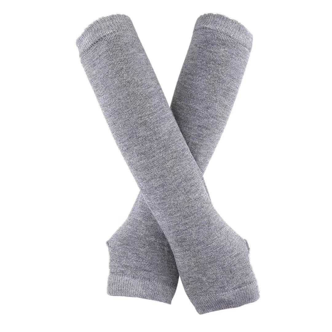 Women's Long Knitted Fingerless Gloves Thumbhole Stretch Arm Warmers