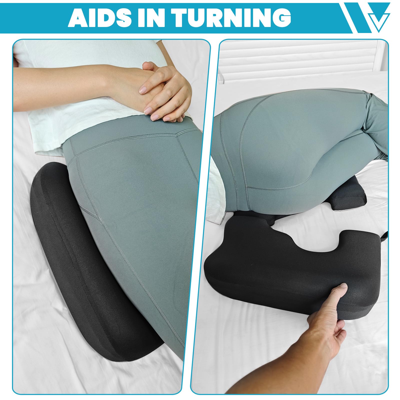 Almohada de dona de 4.5 pulgadas para dolor de coxis, almohada 100% de espuma viscoelástica para aliviar la presión, cojín grueso antiescaras - Almohada de apertura en forma de T - Gris oscuro